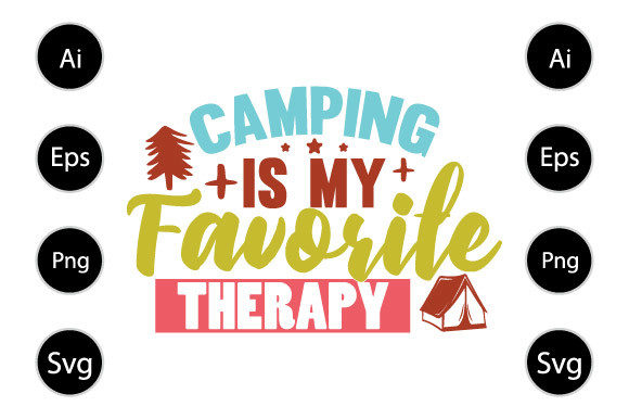 Camping is My Favorite Therapy T Shirt Graphics for Crafts