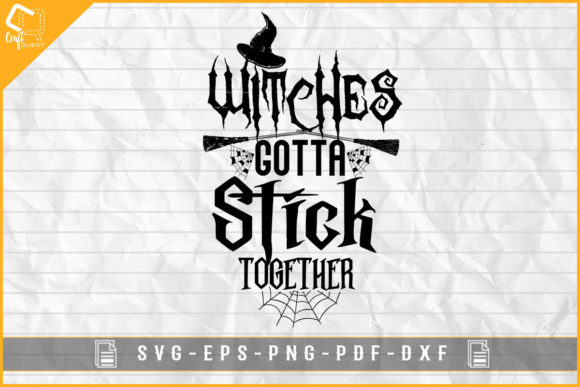 Halloween T-shirt Design Witches Stick for Graphics and Crafts